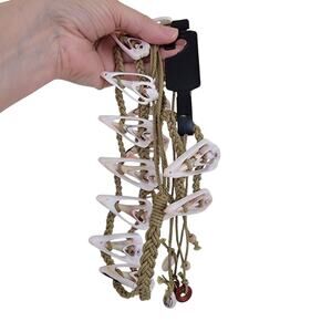 Handmade Seashell Belt Natural Shell and Braided Cord Adjustable Boho New